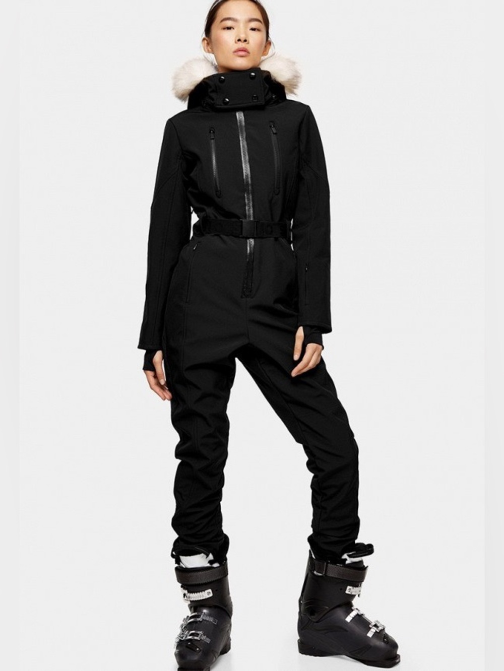 NWT ASOS SNO Vulcan Hooded Faux Fur-trimmed Ski Suit US 12